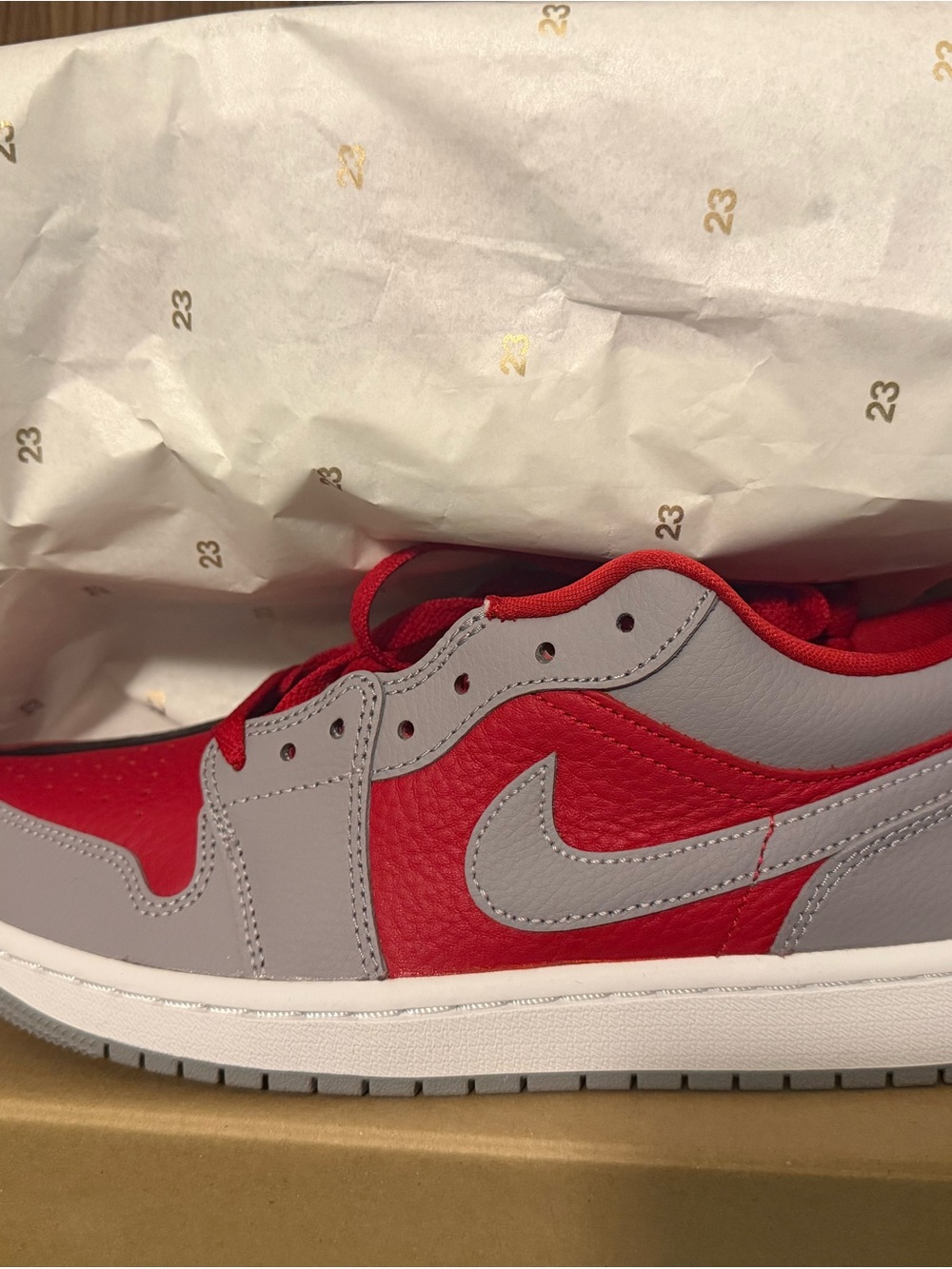 Nike Air Jordan 1 Low in Red and Gray